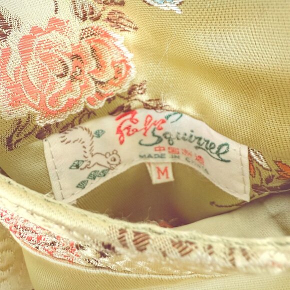 Solz Squirrel Vtg Chinese Reversible Satin Jacket Medium Frog Closure Embroidery - Picture 10 of 10